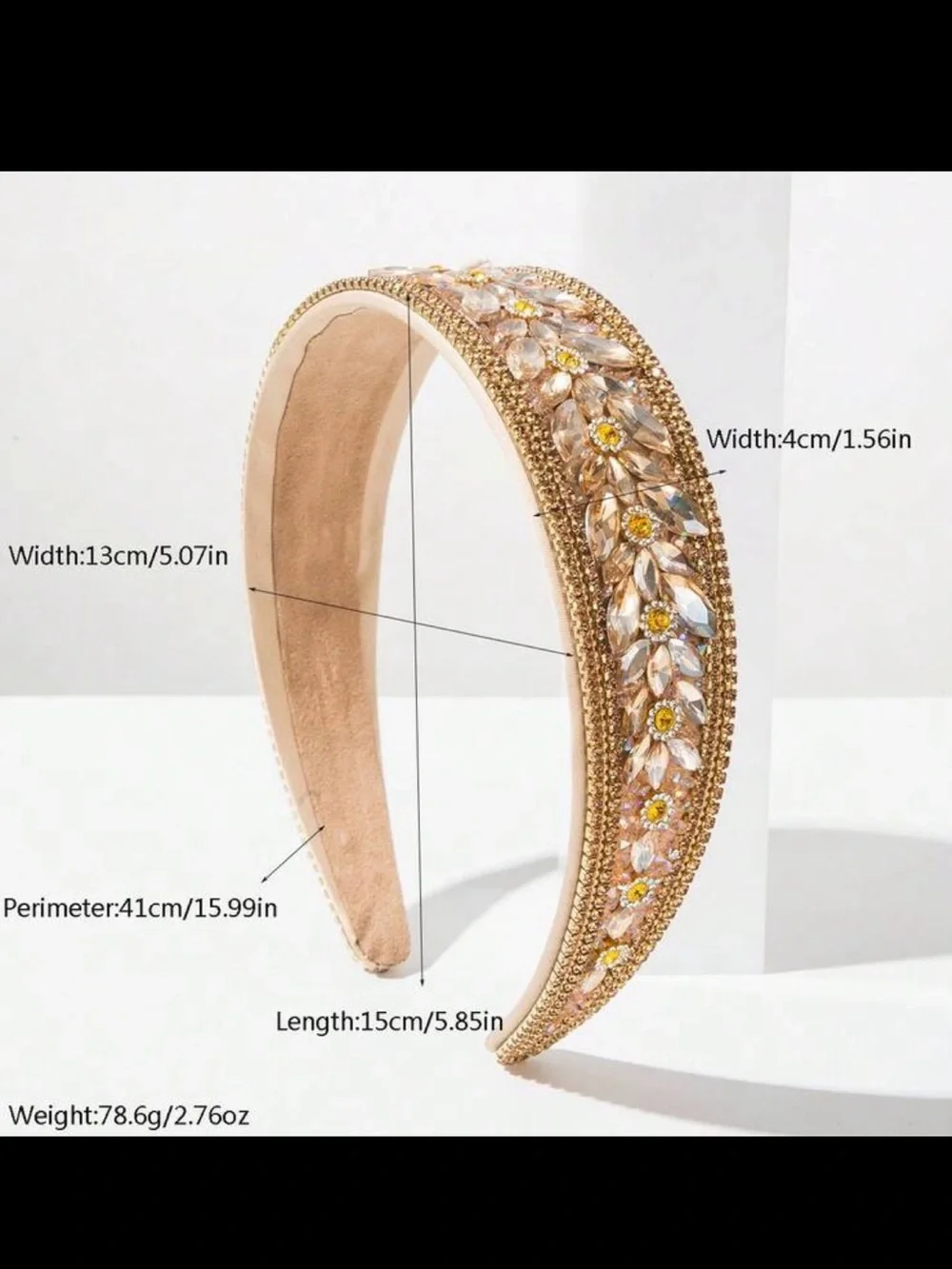 Embellished‎ gold Crystal Headband
